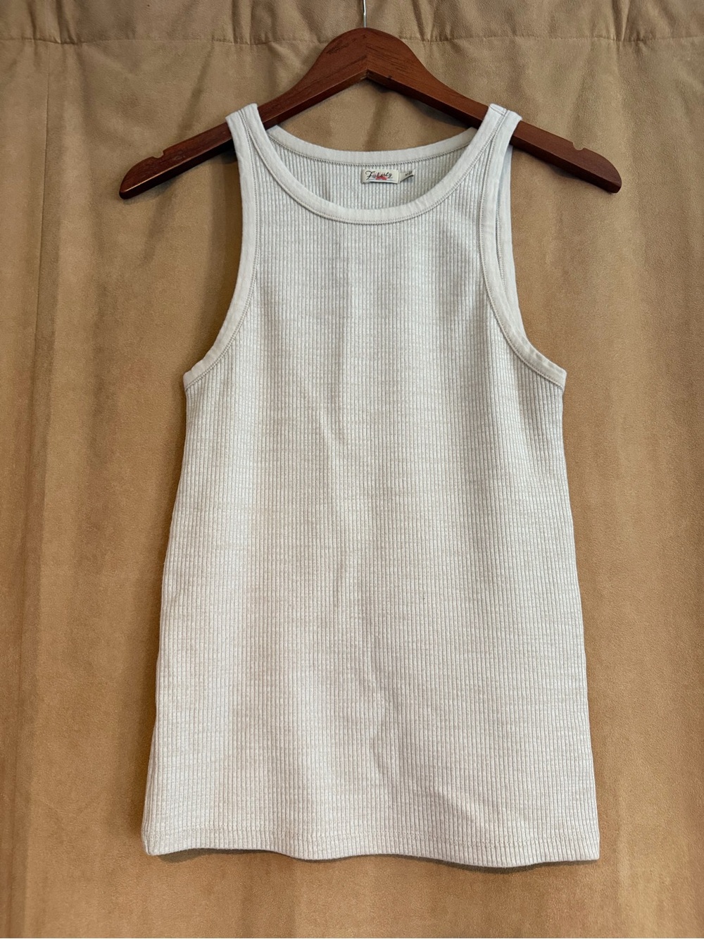 Faherty Cream Ribbed Tank Top